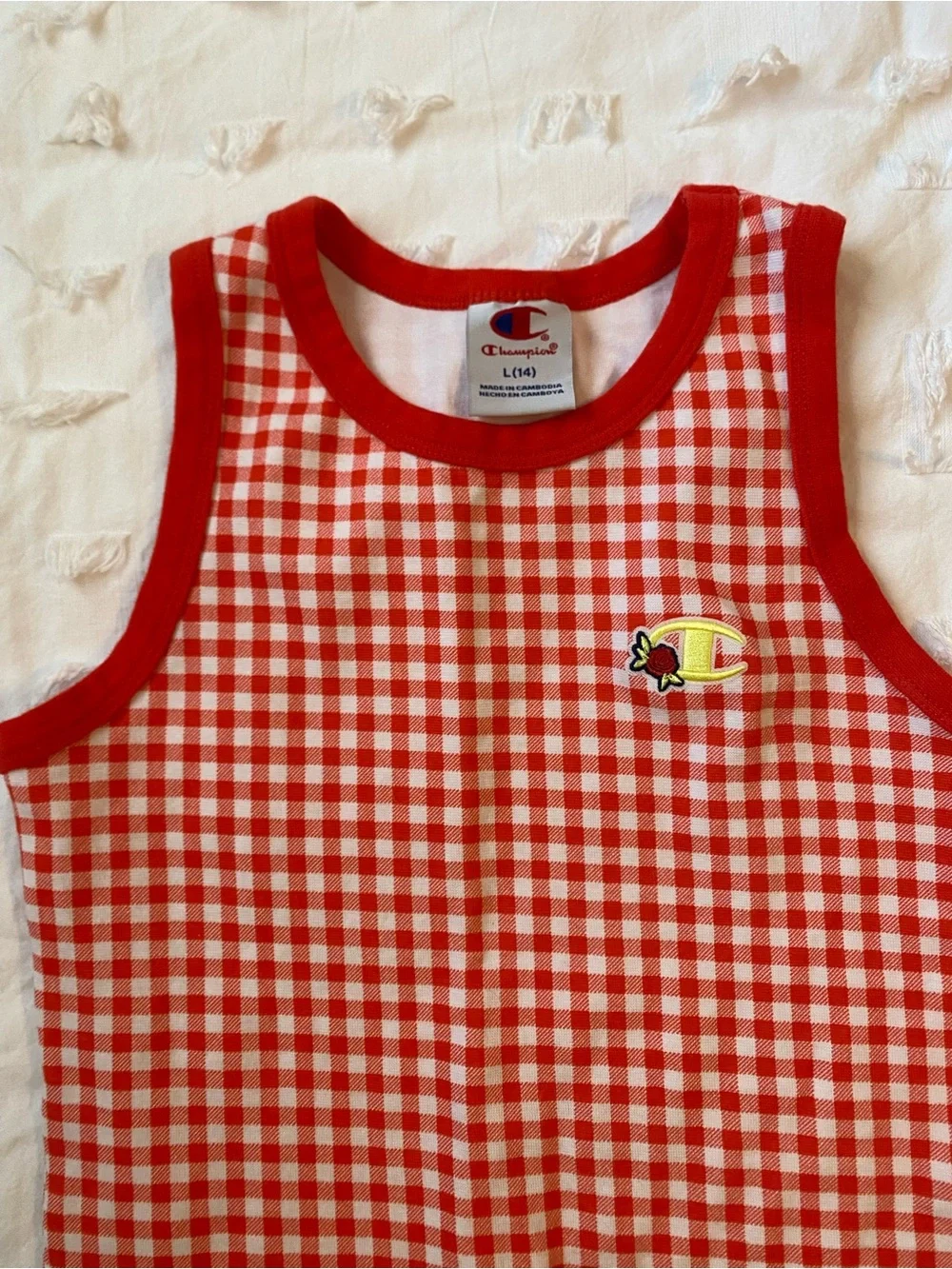 Champion Red and White Gingham Girls' Casual Dress